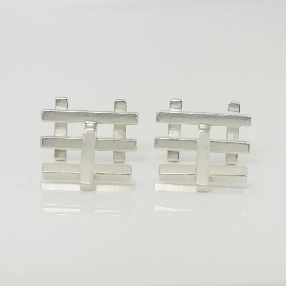 RARE Tiffany & Co Axis Cufflinks by Frank Gehry in Sterling Silver